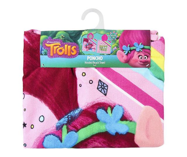 Brisača za plažo s kapuco Trolls 50x115 cm
