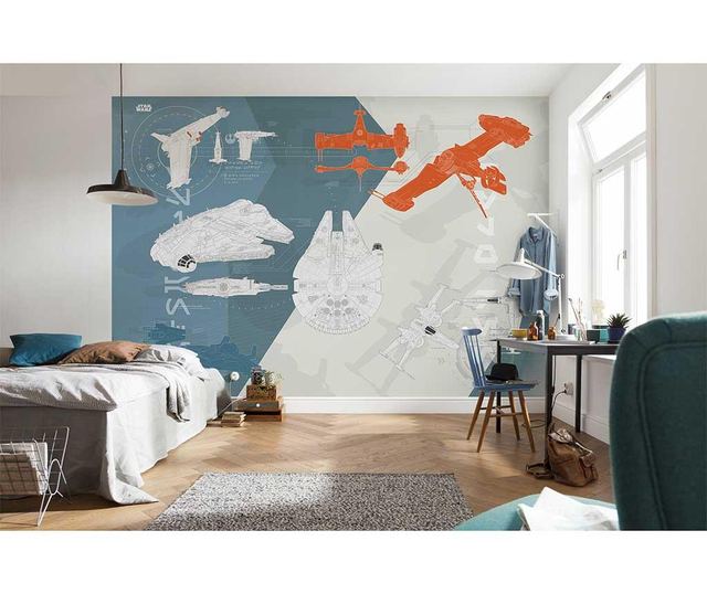 Stenska tapeta Star Wars Tehnical Plan 254x368 cm