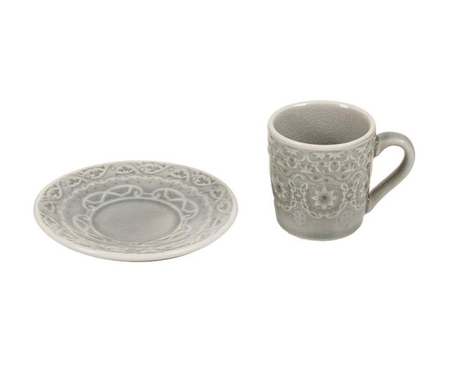 Set - skodelica in krožniček Vanarova Coffee Grey