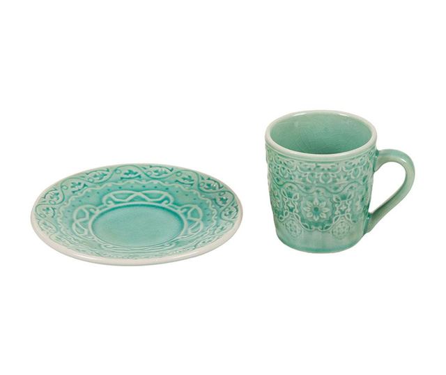 Set - skodelica in krožniček Vanarova Coffee Green