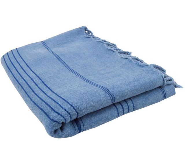 Кърпа за баня Hammam Stripy Stone Washed Blue 90x170 см