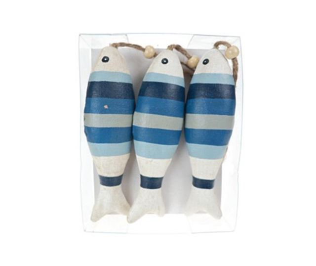 Set 3 visečih dekoracij Striped Fish
