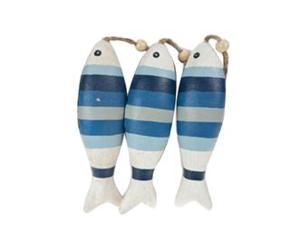 Set 3 visečih dekoracij Striped Fish