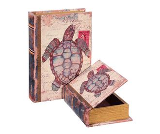 Set 2 škatel v obliki knjige Darling Turtle Tortuga