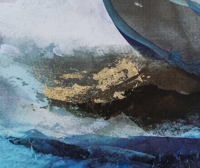 Slika Abstract Blue and Gold 80x80 cm