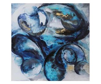 Slika Abstract Blue and Gold 80x80 cm