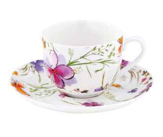 Set skodelica in krožniček Aquarelle Coffee