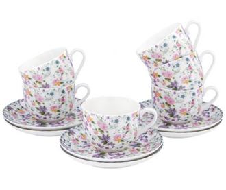 Set 6 skodelic in 6 krožničkov Versailles Coffee