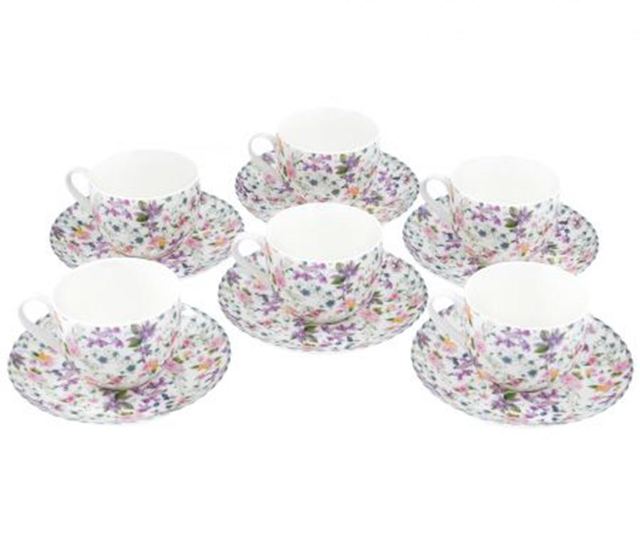 Set 6 skodelic in 6 krožničkov Versailles Coffee