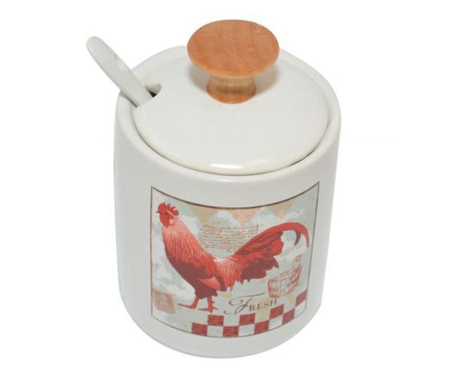 Sladkornica s pokrovom in čajno žličko Village 250 ml