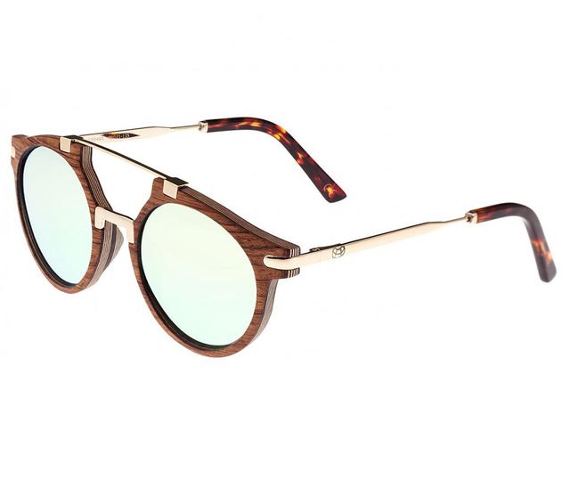 Sluneční brýle unisex Earth Wood Petani Dark Brown