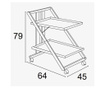 Carucior pliabil pentru servire Arredamenti Italia, Simpaty Off White, lemn masiv de fag, 64x45x79 cm, alb antic