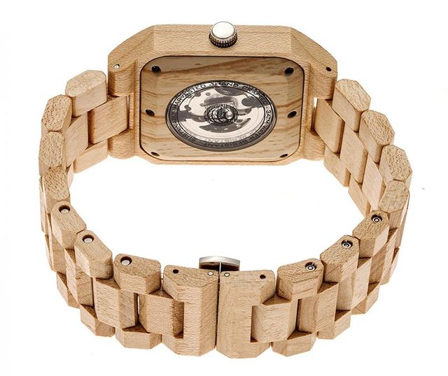 Ženska zapestna ura Earth Wood Black Rock Tan