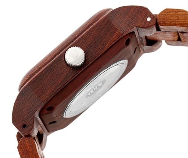 Ženska zapestna ura Earth Wood Black Rock Brown Ace