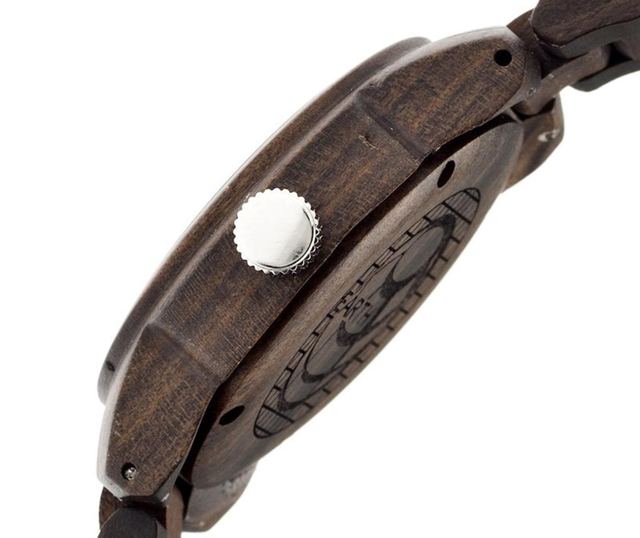 Moška zapestna ura Earth Wood Heartwood Dark Brown