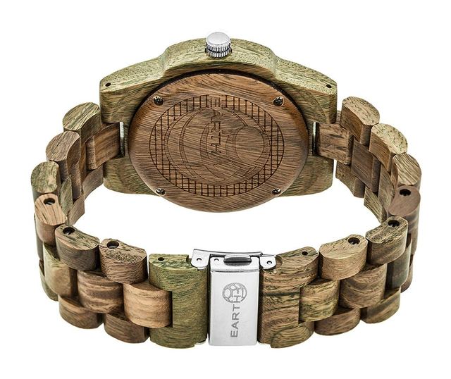 Moška zapestna ura Earth Wood Heartwood Olive