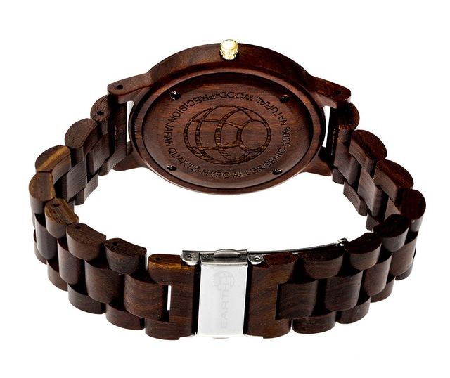 Unisex zapestna ura Earth Wood Pike Dark Brown