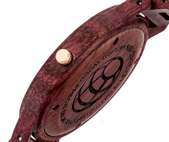 Unisex zapestna ura Earth Wood Pike Brown Purple