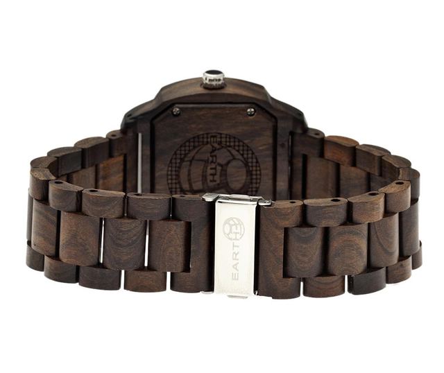 Moška zapestna ura Earth Wood Scaly Dark Brown