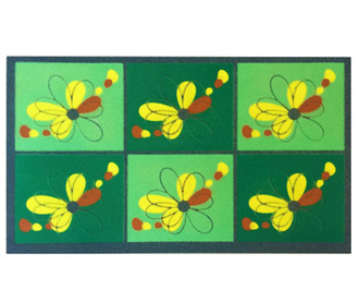 Predpražnik Flomat Flowers Green Yellow 40x70 cm