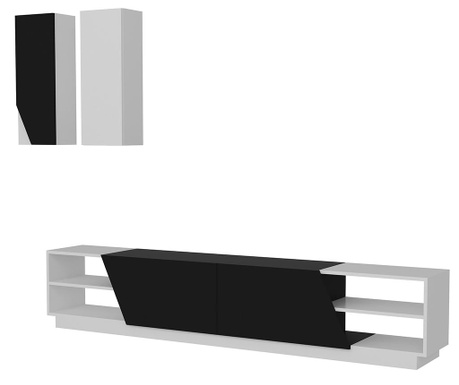 Set - TV komoda in 2 viseča elementa Zebra