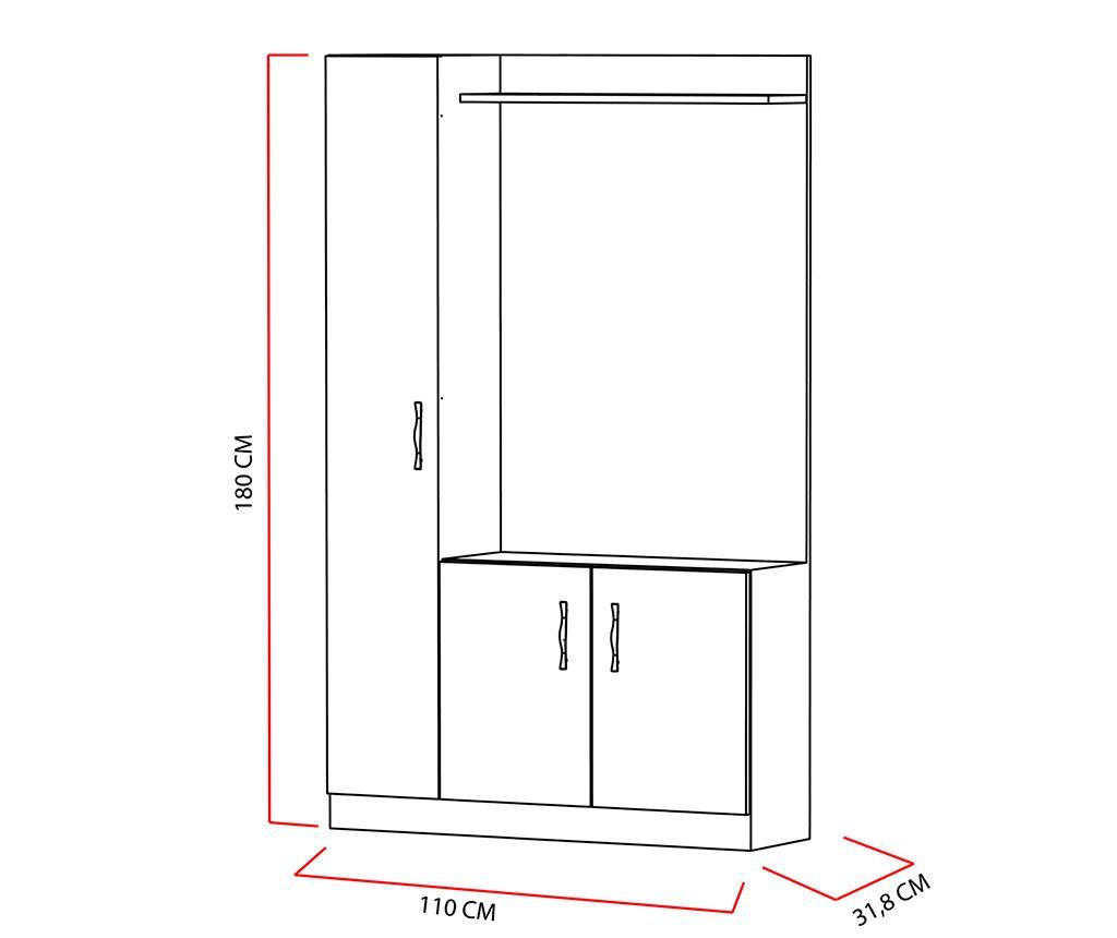Vješalica s ormarićem za obuću Naturel - 2