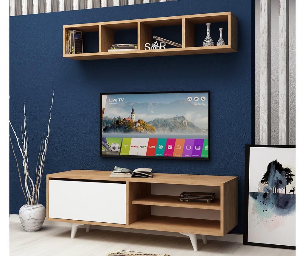 Set comoda TV si raft de perete Mod Design, Duku, PAL melaminat - 3