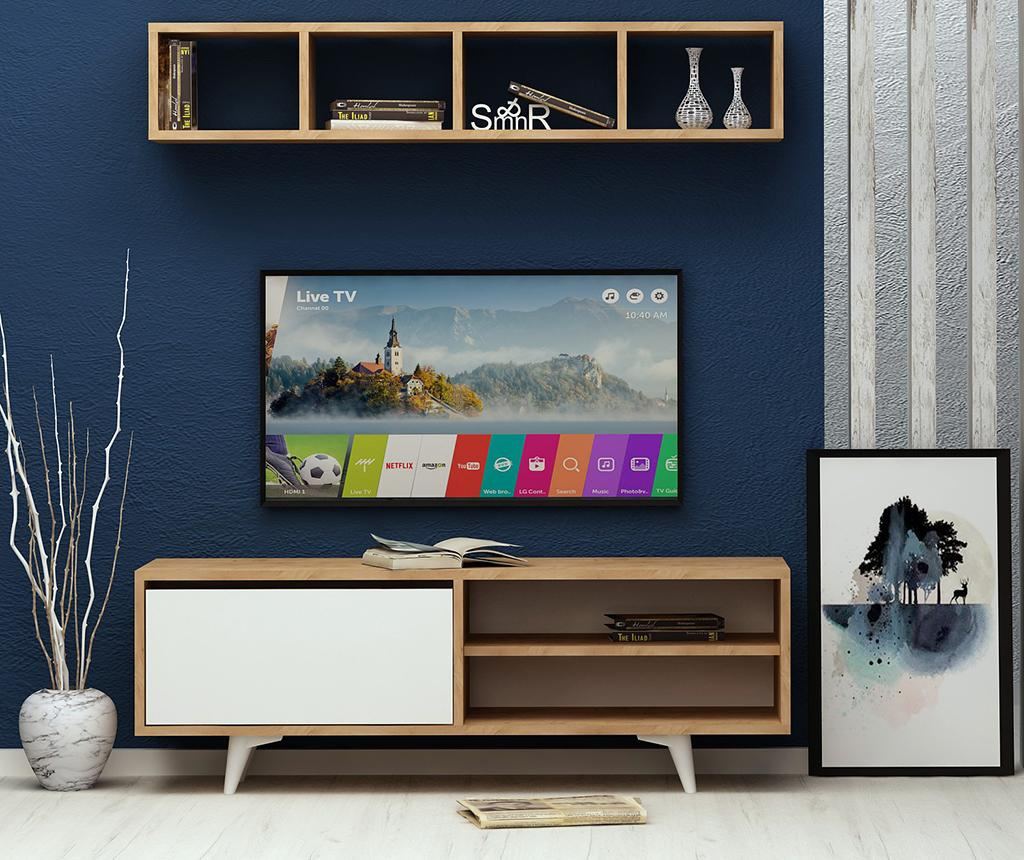 Set comoda TV si raft de perete Mod Design, Duku, PAL melaminat - 4