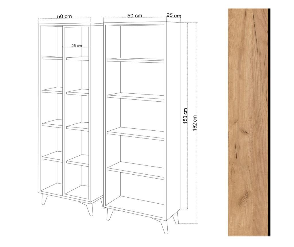 Set 2 corpuri biblioteca Mod Design, Potenza, PAL melaminat, 162x100x25 cm - 2