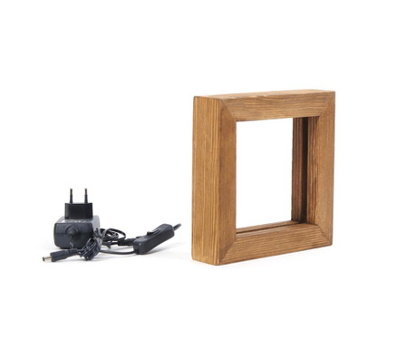 Lampa de veghe Lustro, Square Grande, lemn de molid, 25x25x5 cm