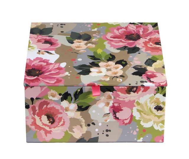 Set 3 škatel s pokrovom Marble Blossom