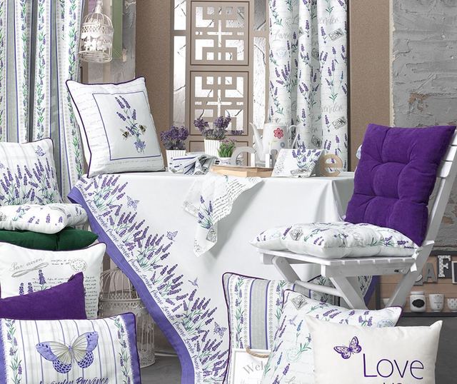 Namizni prt Lavander Motif 140x220 cm