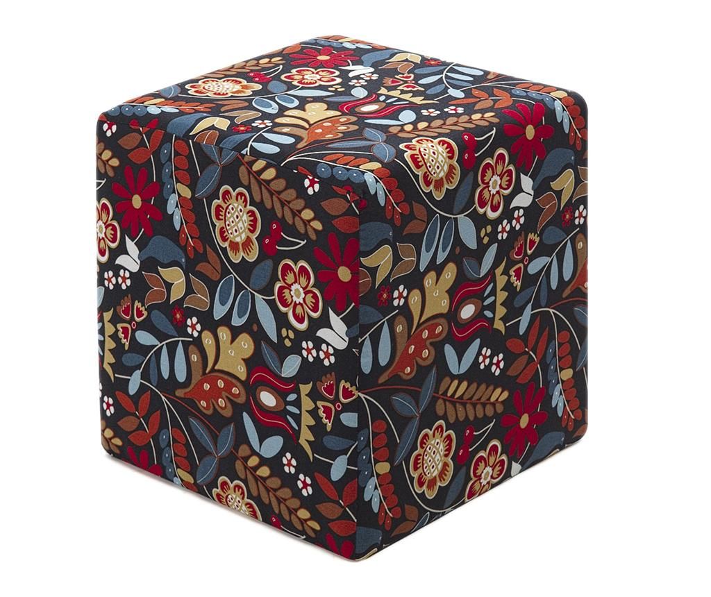 Taburet Balcab Home, Dalbudak Square Multicolor, 40x40x40 cm