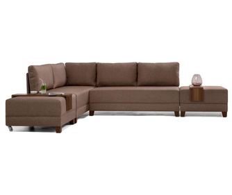 Coltar stanga Balcab Home, Fly Brown, maro, 80x280x210 cm