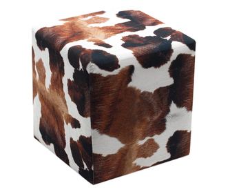 Taburet Balcab Home, Milky Brown White, maro/alb, 40x40x40 cm