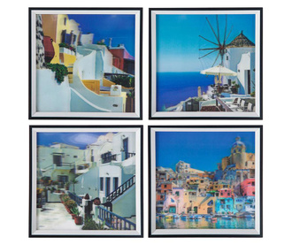 Комплект 4 картини 3D Greece 33x33 см