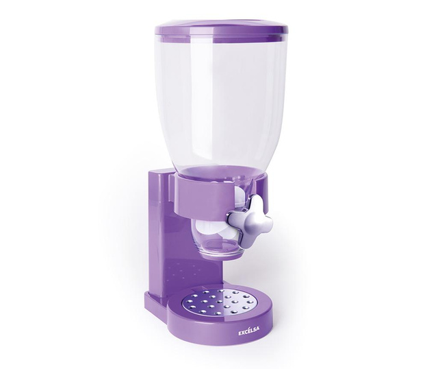Dispenser pentru cereale Excelsa, Good Morning Lilac, plastic ABS, 20x18x34 cm