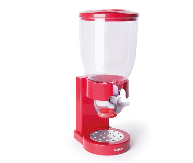 Dispenser pentru cereale Excelsa, Good Morning Red, plastic ABS, 20x18x34 cm
