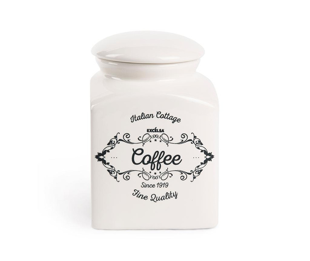 Recipient cu capac pentru cafea Excelsa, Fine, ceramica, 11x11x14 cm,700 ml