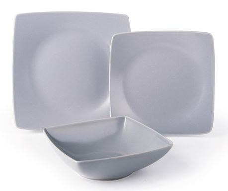 Set de masa 18 piese Excelsa, Eclipse Grey, ceramica, gri, 39x28x28 cm