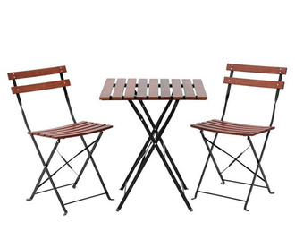 Set sklopivi stol i 2 sklopive stolice za vanjski prostor Desto Brown