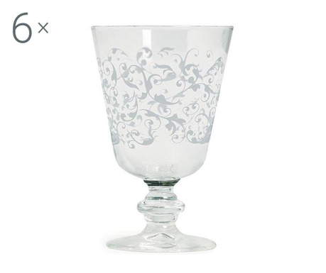 Set 6 pahare pentru apa Excelsa, Domus High White, sticla, alb, 9x9x18 cm
