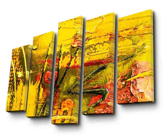 Set 5 tablouri Yellow Paint