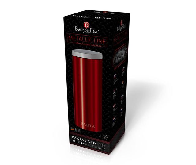 Recipient cu capac pentru paste Berlinger Haus, Metallic Burgundy, inox, rosu, 10x10x30 cm