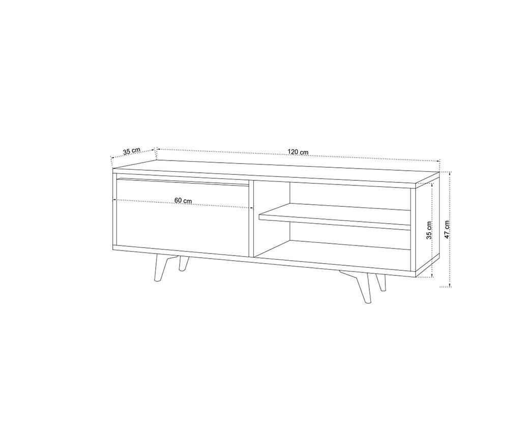 Comoda TV Mod Design, Maku, PAL melaminat, 47x120x35 cm - 4