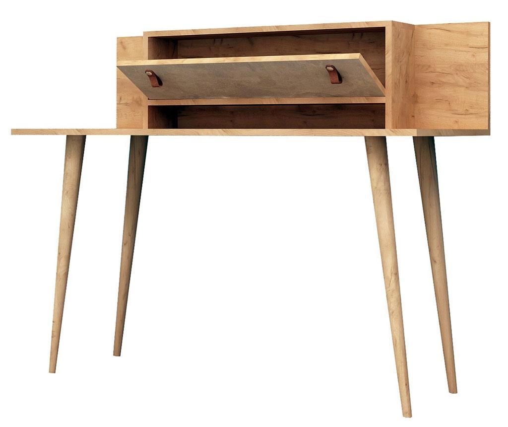 Birou Mod Design, Soojin, PAL melaminat, 120x60x107 cm, stejar/alb - 2