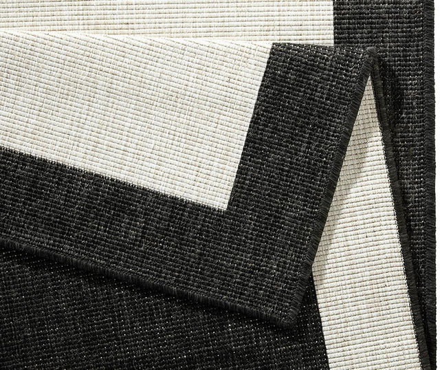 Tepih za vanjski prostor Twin Panama Black Cream 80x150 cm