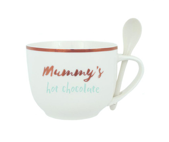 Skodelica s čajno žličko Mummy’s Hot Chocolate 300 ml