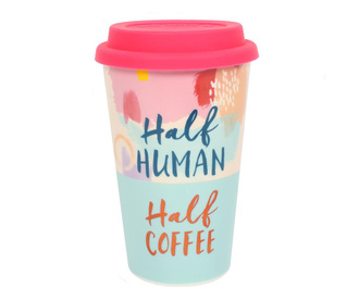 Чаша за пътуване Half Human and Half Coffee 350 мл