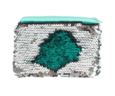 Sequin Green and Silver Neszesszer
